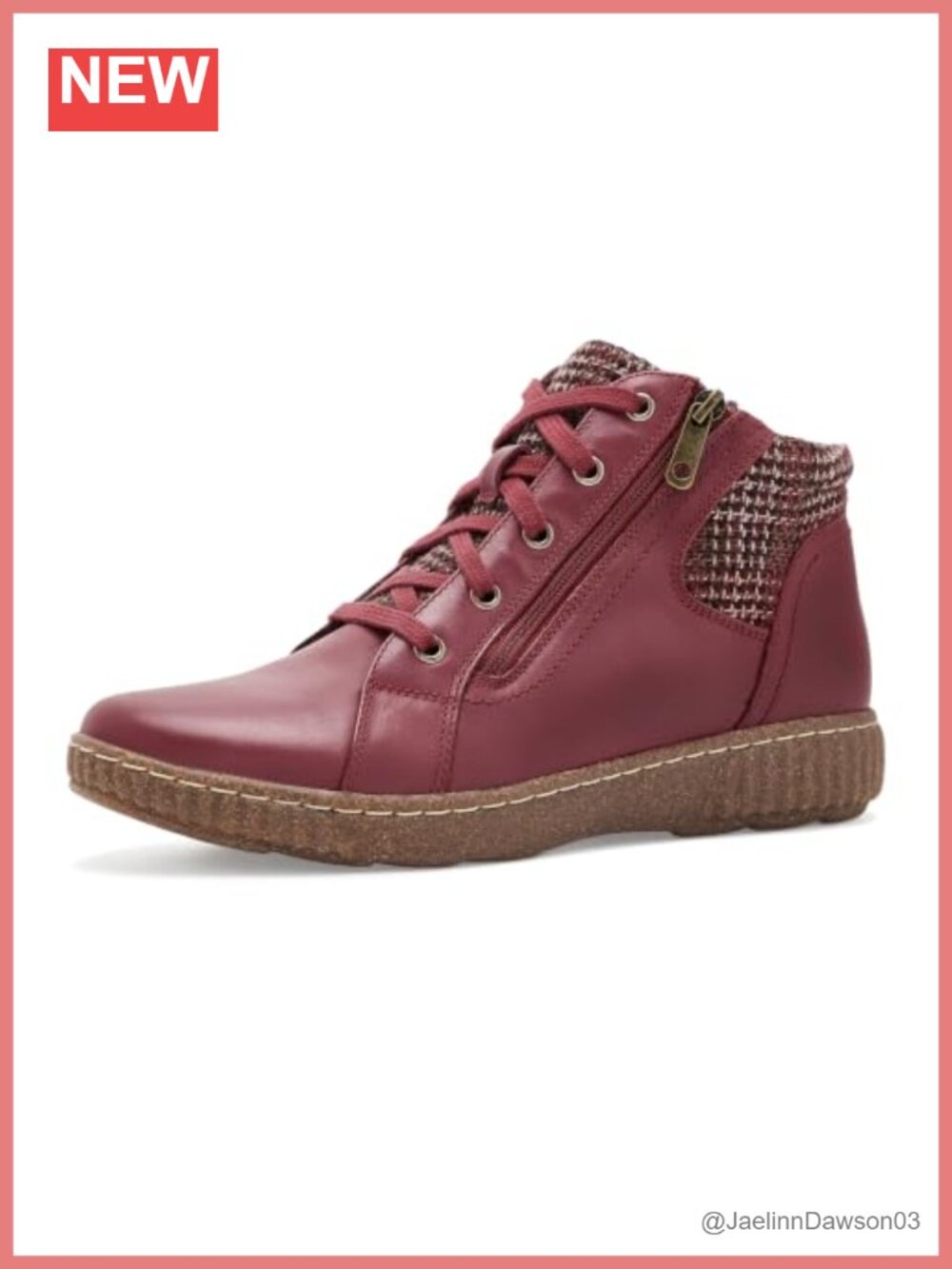 Clarks Caroline Fiana Leather Ankle Bootie Lace Up Zip